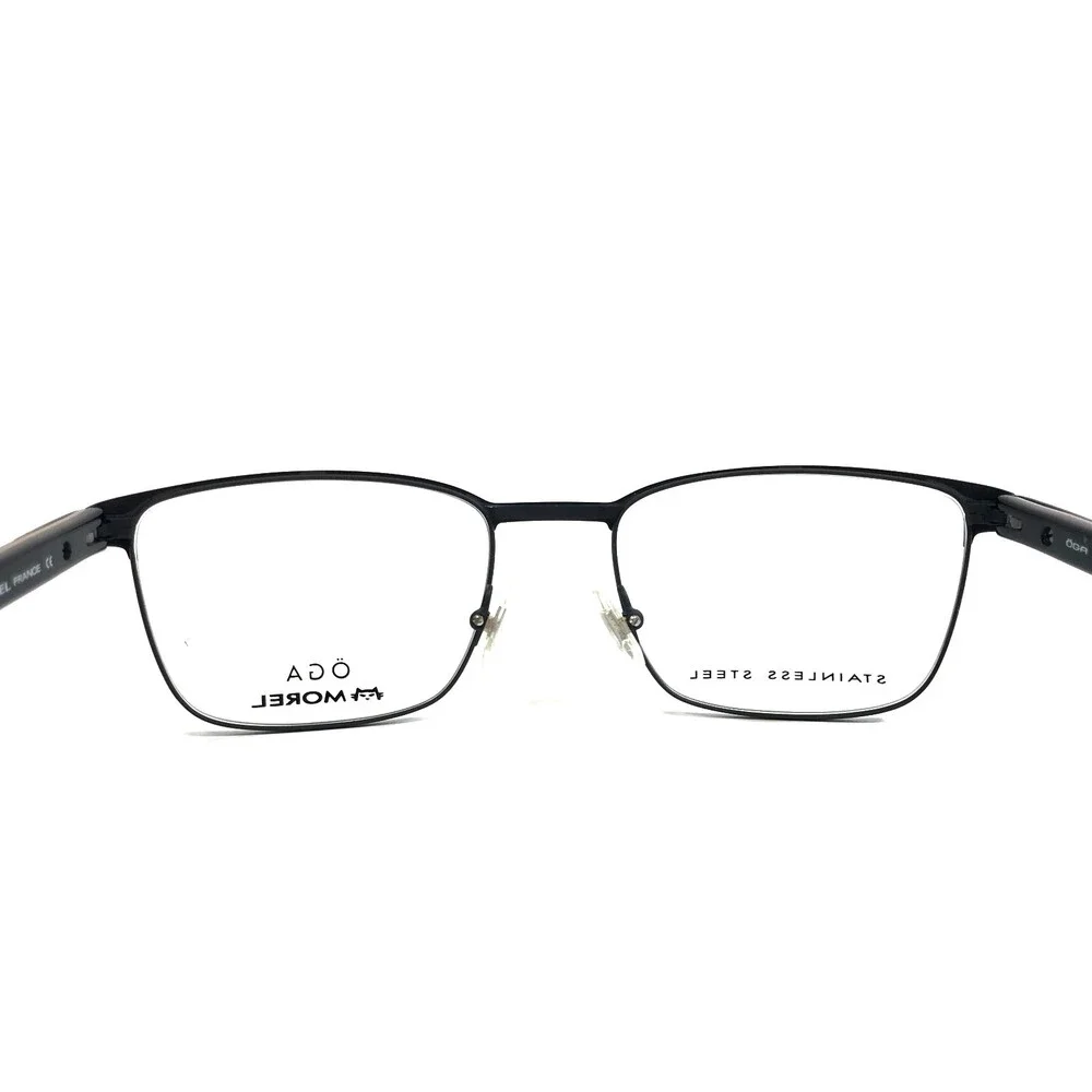 OGA by Morel Eyeglasses Frame 10035O NM01 Matte Black Brown Rectangle 53-19-145